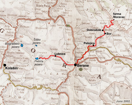 berane mapa Duga Poljana, Pešter, Berane   mapa, profil visina berane mapa