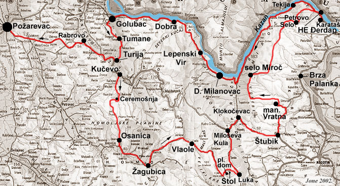 mapa srbije kucevo Istocna Srbija 2001,  mapa, profili visina mapa srbije kucevo