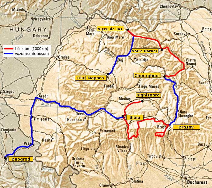 rumunija mapa KATRAN tura   Rumunija, mapa 2 rumunija mapa