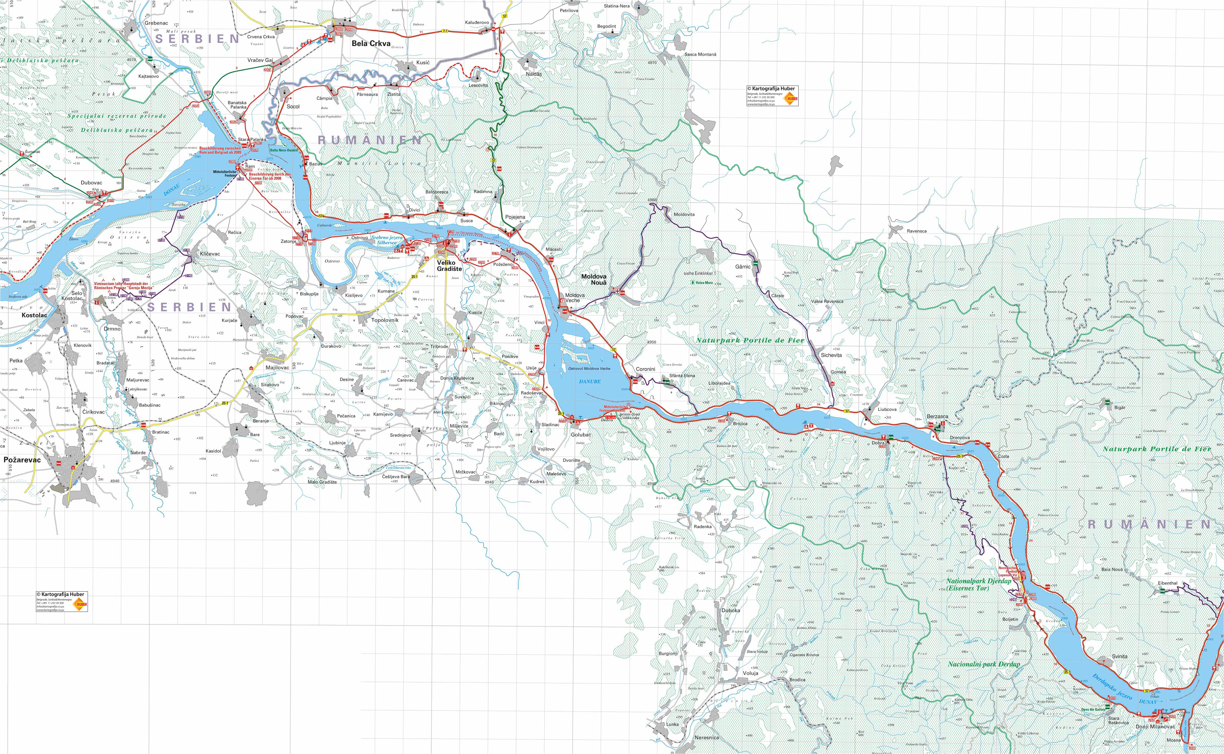 viminacijum mapa Dunav: deonica St. Palanka   Ram   Srebrno jez.   Veliko Gradište  viminacijum mapa